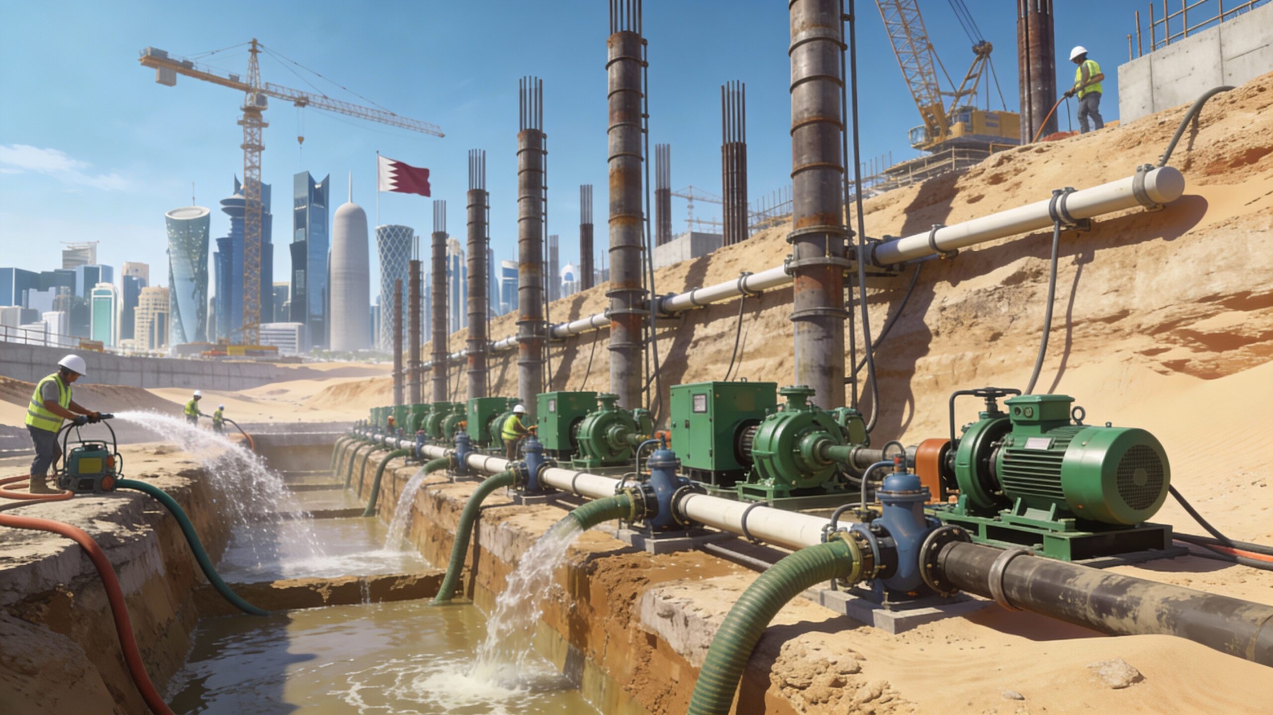 Dewatering Solution for Skyscraper Construction, Qatar