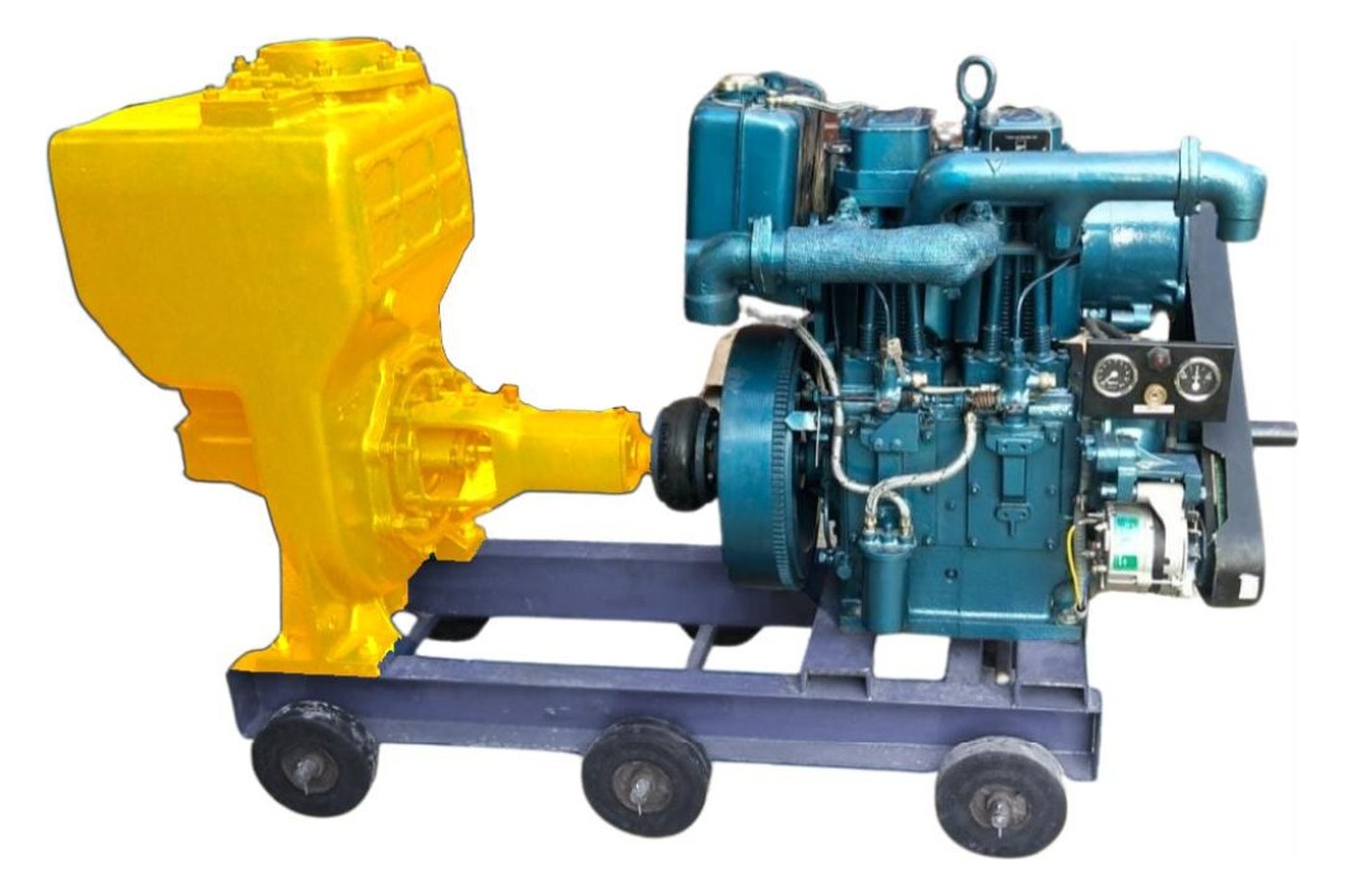 Cosmos CSP self-priming pump coupled to a diesel engine on a skid